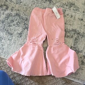Chic Pink Flared Kids Pants